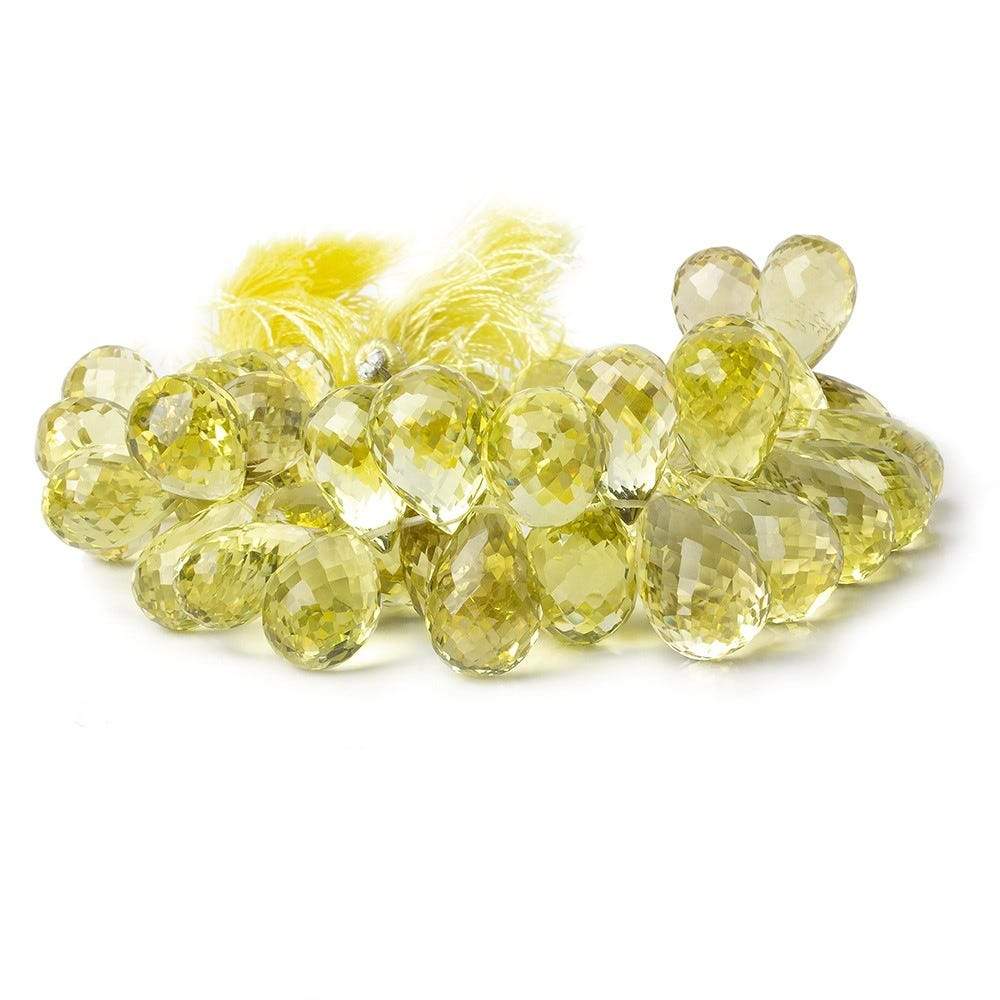 13x10-18x12mm Lemon Quartz Faceted Tear Drop Beads 8 inch 50 pcs AAA