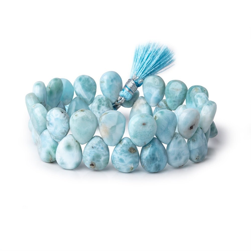 13x10mm Larimar Plain Pear Beads 7.5 inch 37 pieces AA
