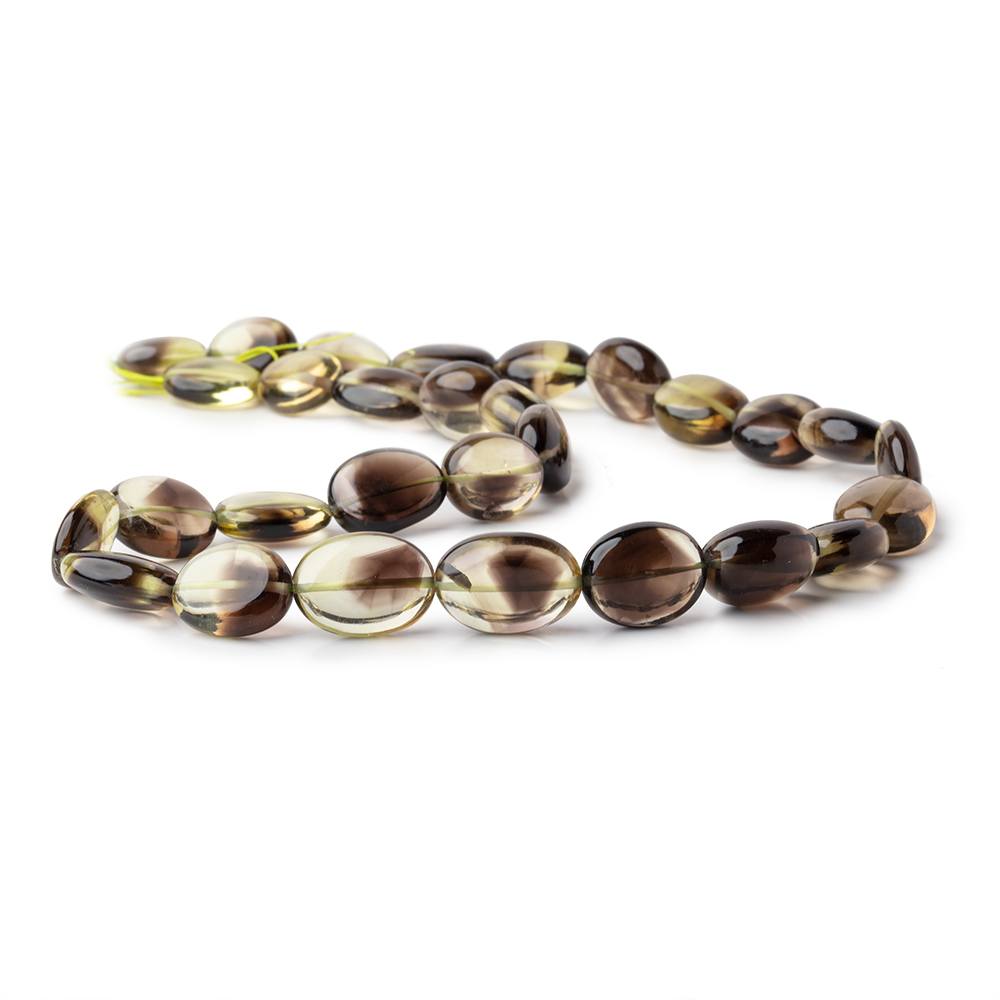 13x11-17x12mm Bi-color Quartz Straight Drilled Plain Oval Beads 16 inch 29 pieces