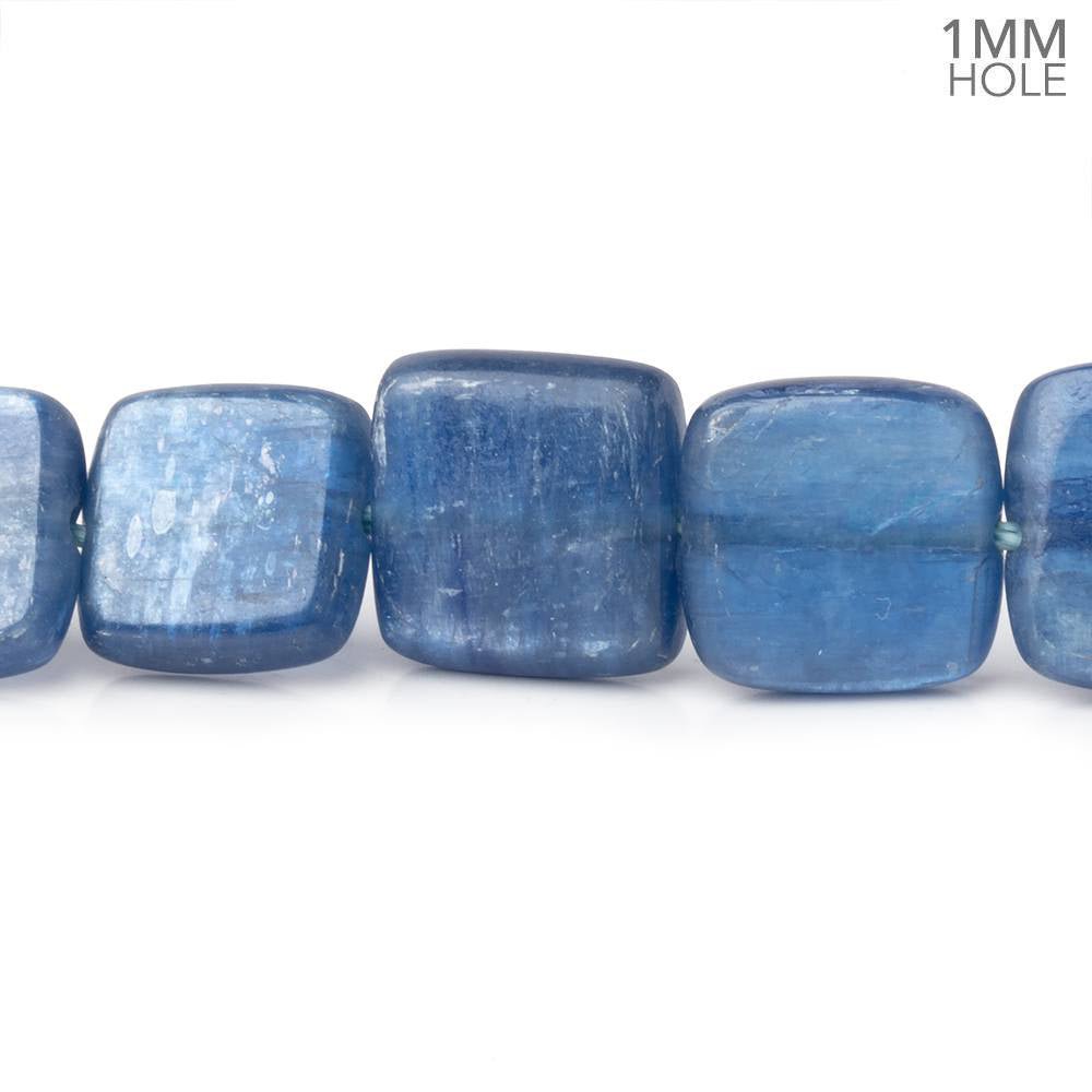 13x13mm Ceylon Blue Kyanite Plain Pillow Beads 16 inch 32 pieces 1mm Hole