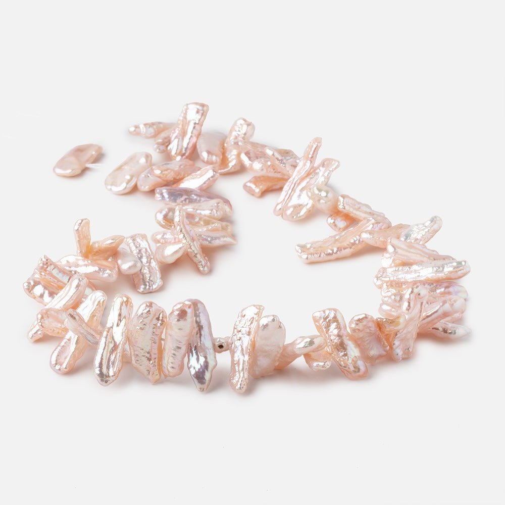 13x6-19x6mm Peach Biwa Freshwater Pearls 15.5 inch 60 beads AA