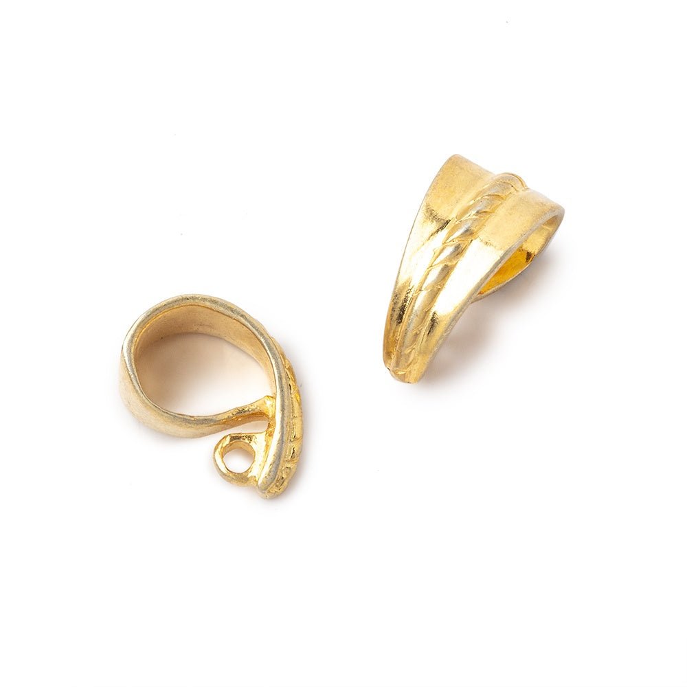 13x6mm Vermeil Bail with Rope Design 1 piece