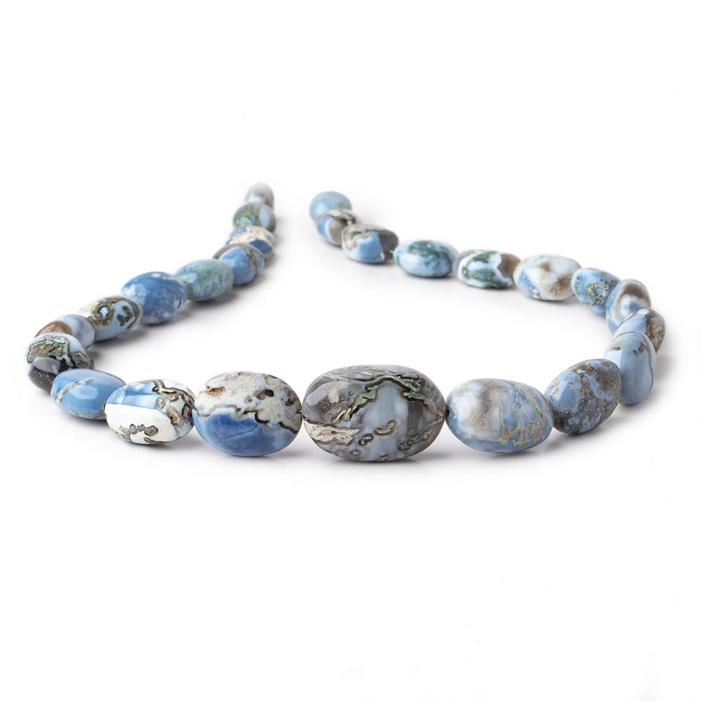 13x9-27.5x18mm Owyhee Blue Opal Plain Nugget Beads 17 inch 24 pieces AAA