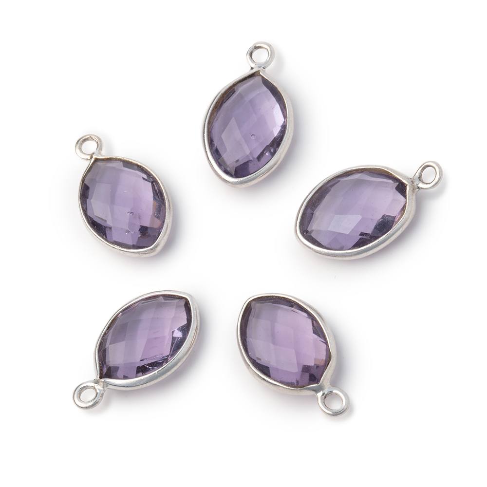 13x9mm Sterling Silver Bezel Pink Amethyst Faceted Marquise 1 Pendant