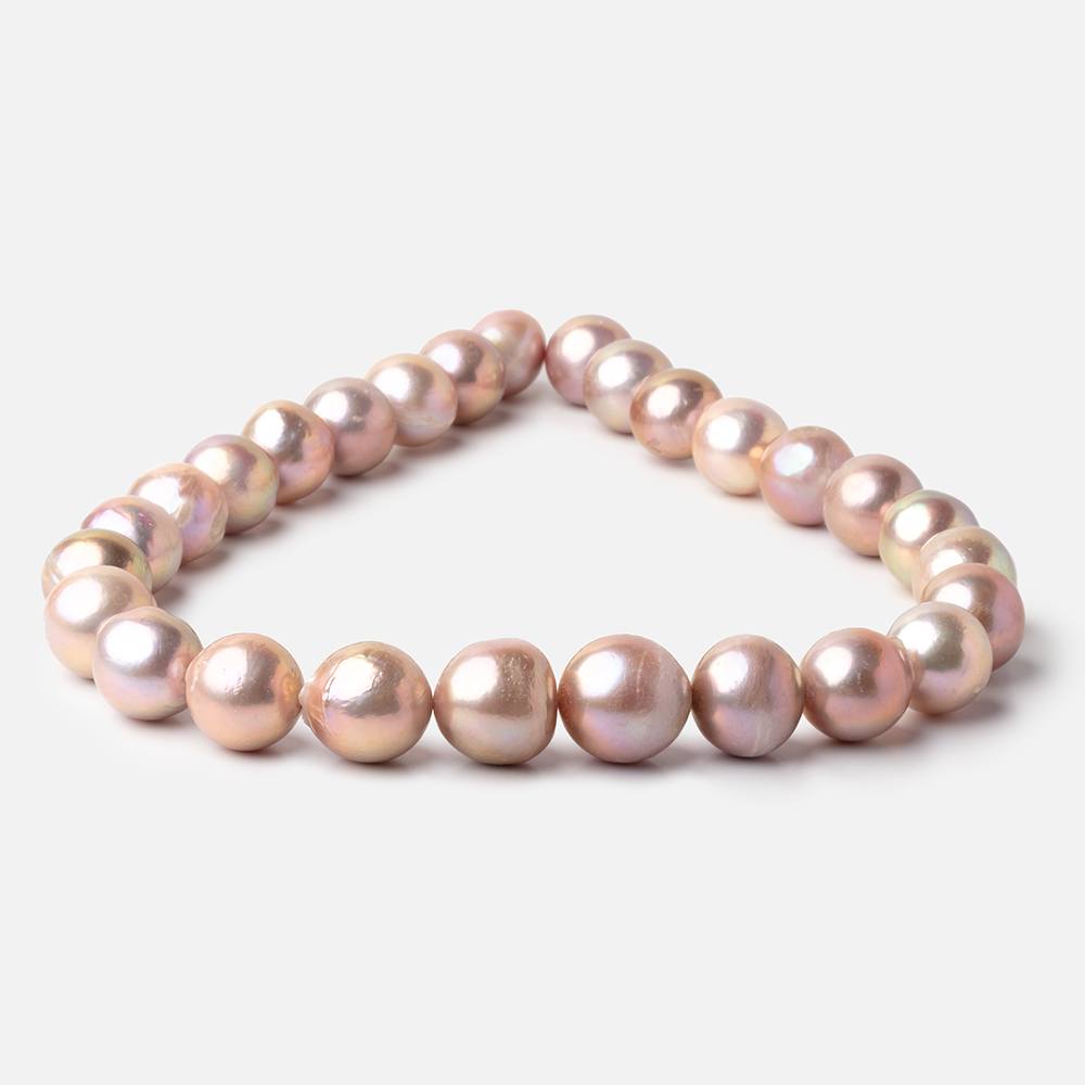 14-16mm Golden Pink Baroque Freshwater Pearls 15.75 inch 27 Beads