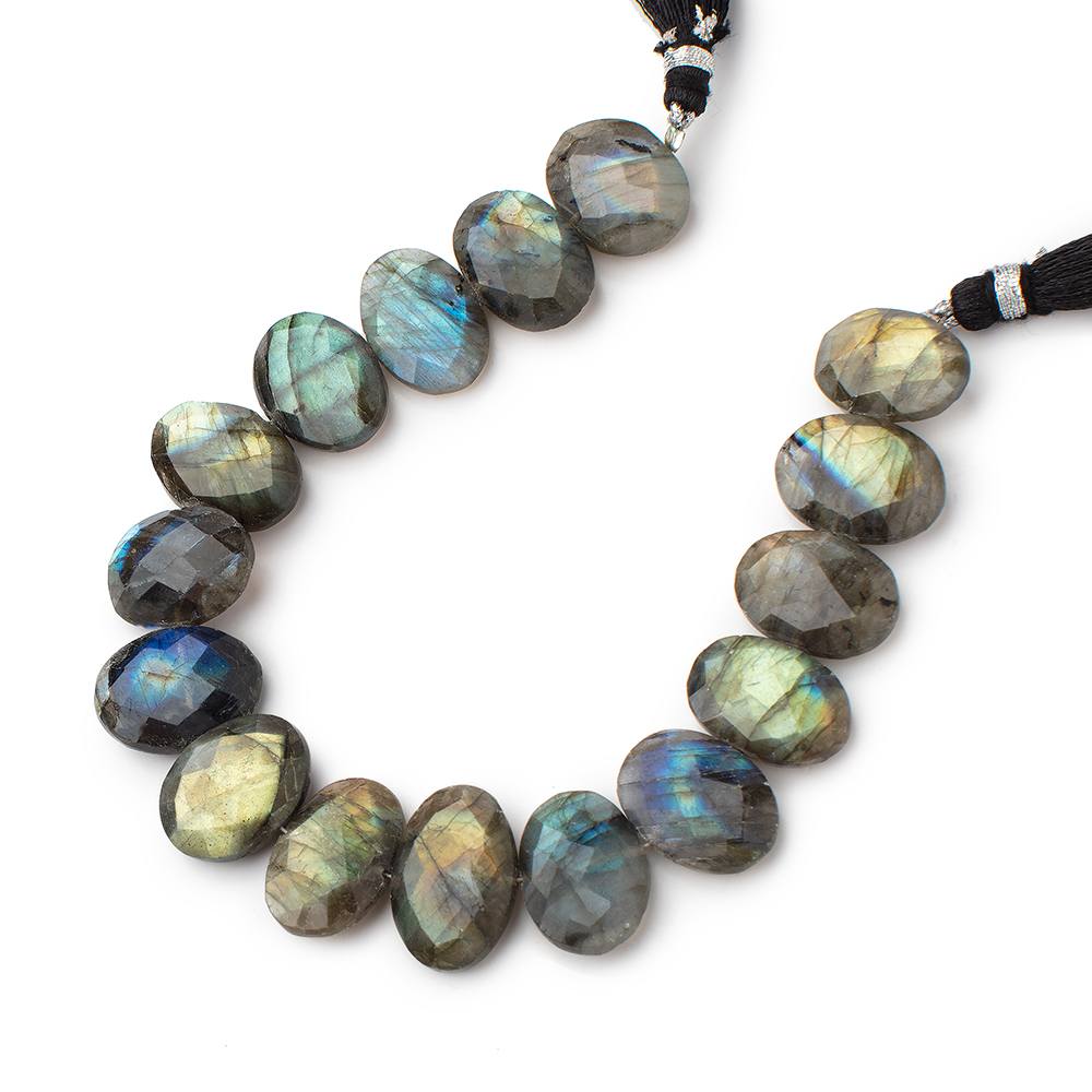 14-16mm Labradorite Faceted Oval Beads 7.5 inch 13 pieces