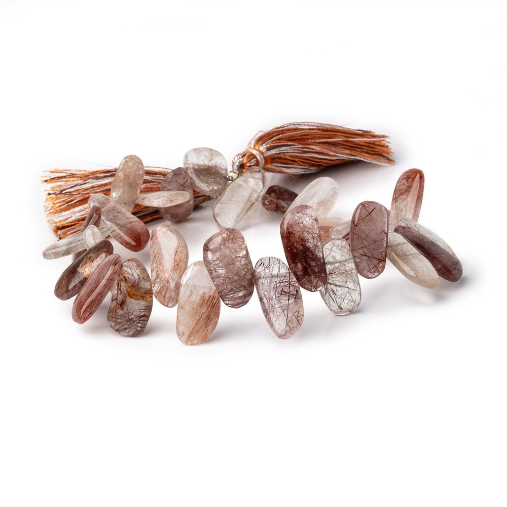 14-19mm Rutilated Quartz Plain Freeform Beads 8 inch 28 pieces