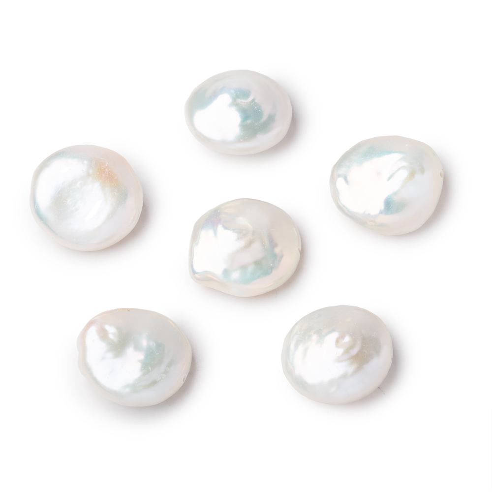14.5-15mm Creamy White Coin Freshwater Pearl Focal 1 piece
