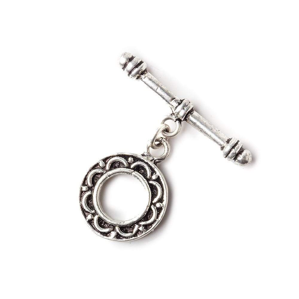14mm Antiqued Sterling Silver Toggle Round 1 Finding
