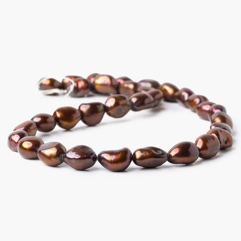 14mm Chocolate Brown Baroque Pearl, 15 inch, 34 pieces