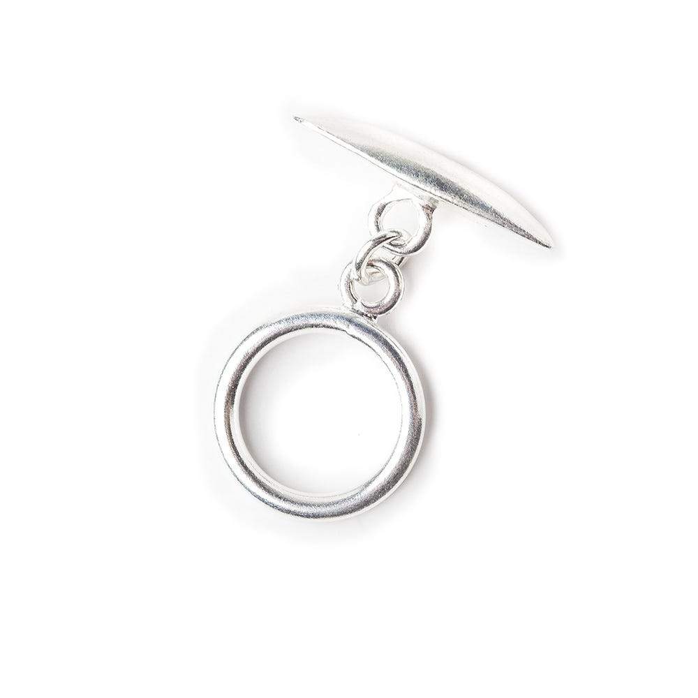 14mm Sterling Silver Toggle Brushed Marquise Design 1 piece