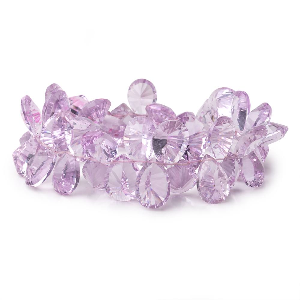 9x12mm Pink Amethyst Concave Faceted Pear Beads 7.5 inch 45 pieces AAA