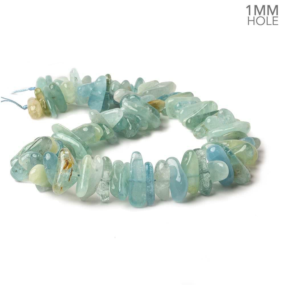 14x10-18x10mm Multi Beryl center drilled elongated plain nuggets 16 inch 67 large hole beads AA