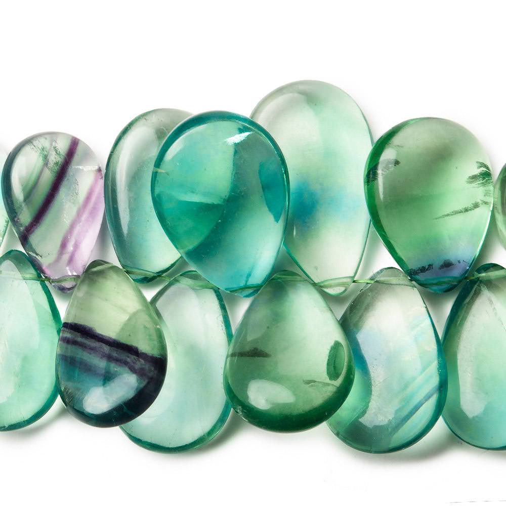 14x10-20x14mm Banded Fluorite plain pear beads 7.5 inch 32 pieces