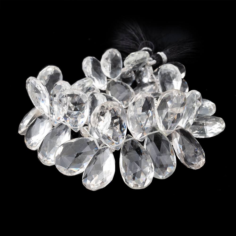 14x10-22x12mm Crystal Quartz faceted pear beads 8 inch 43 pieces