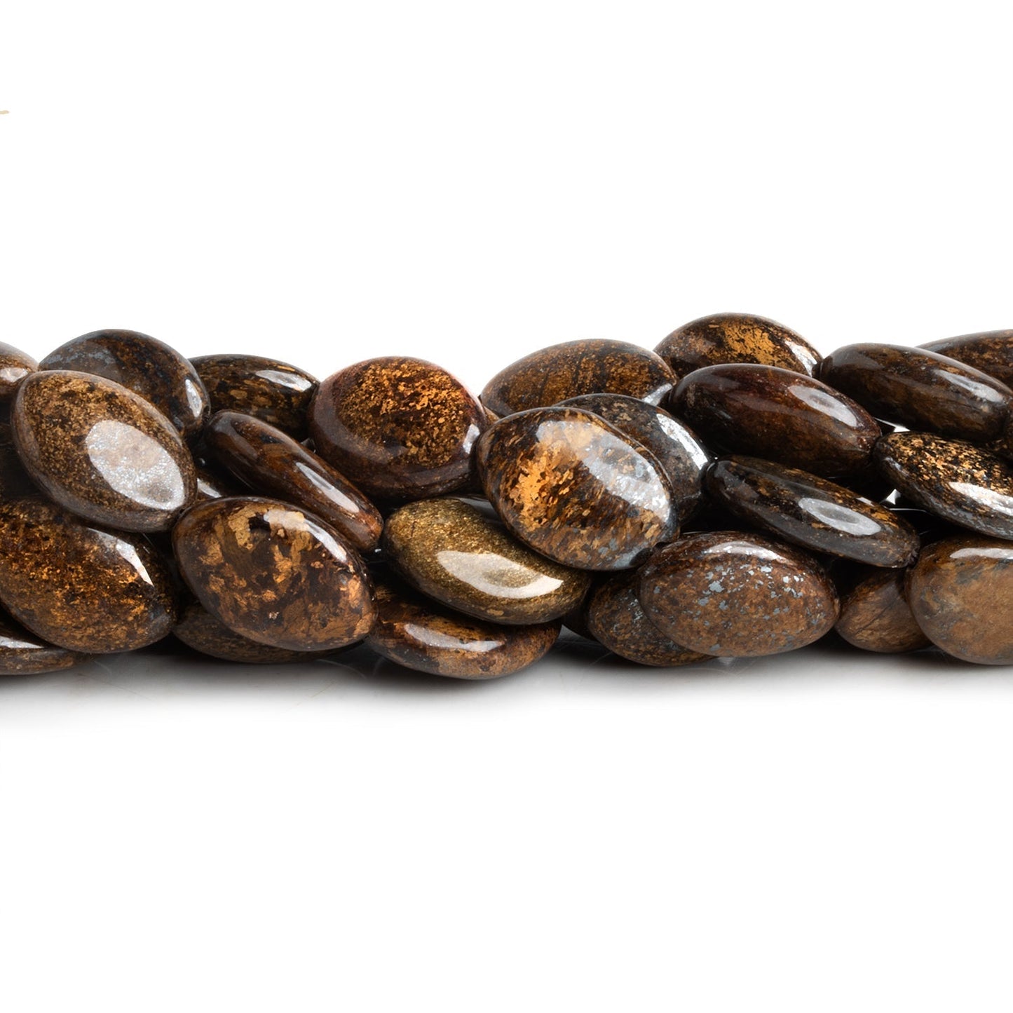 14x10mm Bronzite plain oval beads 15.5 inch 22 pieces