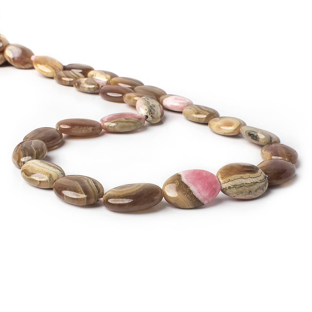 14x10mm Chocolate Rhodochrosite plain ovals 15.5 inch 28 beads