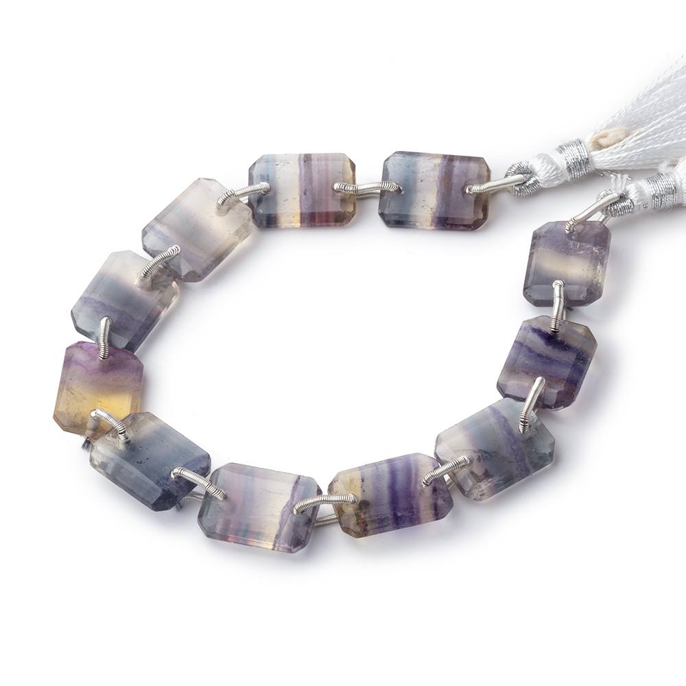14x10mm Fluorite Double Drilled Rectangle Beads 7 inch 11 pieces