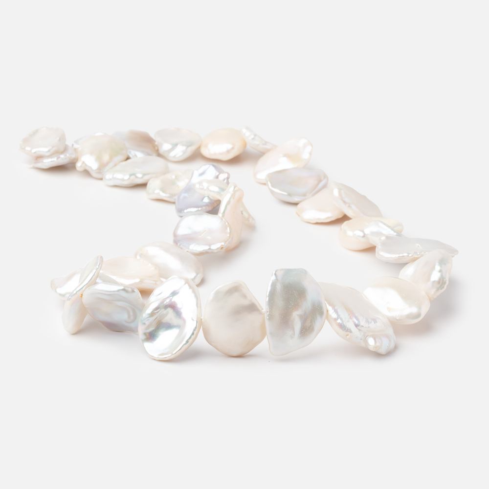 14x12-22x17mm Cream Side Drill Keshi Freshwater Pearls 16 inch 32 Beads