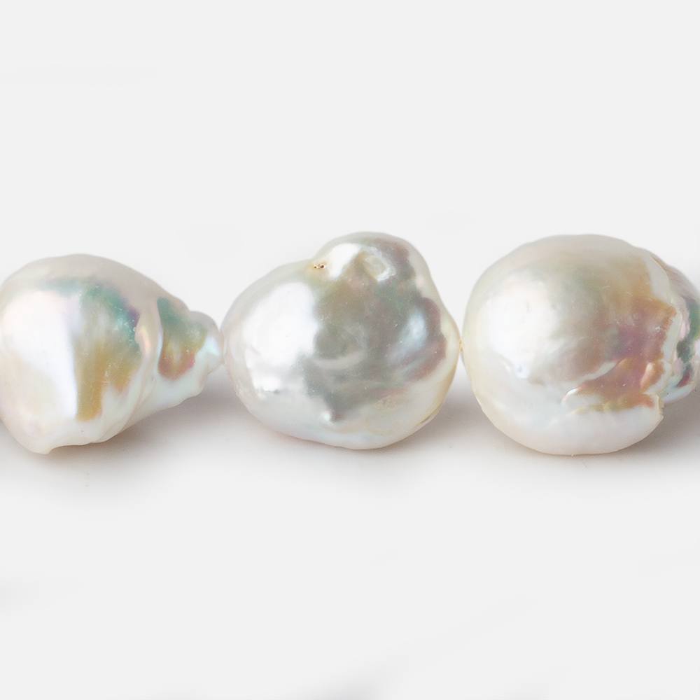 14x14-16x20mm White Ultra Baroque Freshwater Pearl 16 inch 21 pieces A