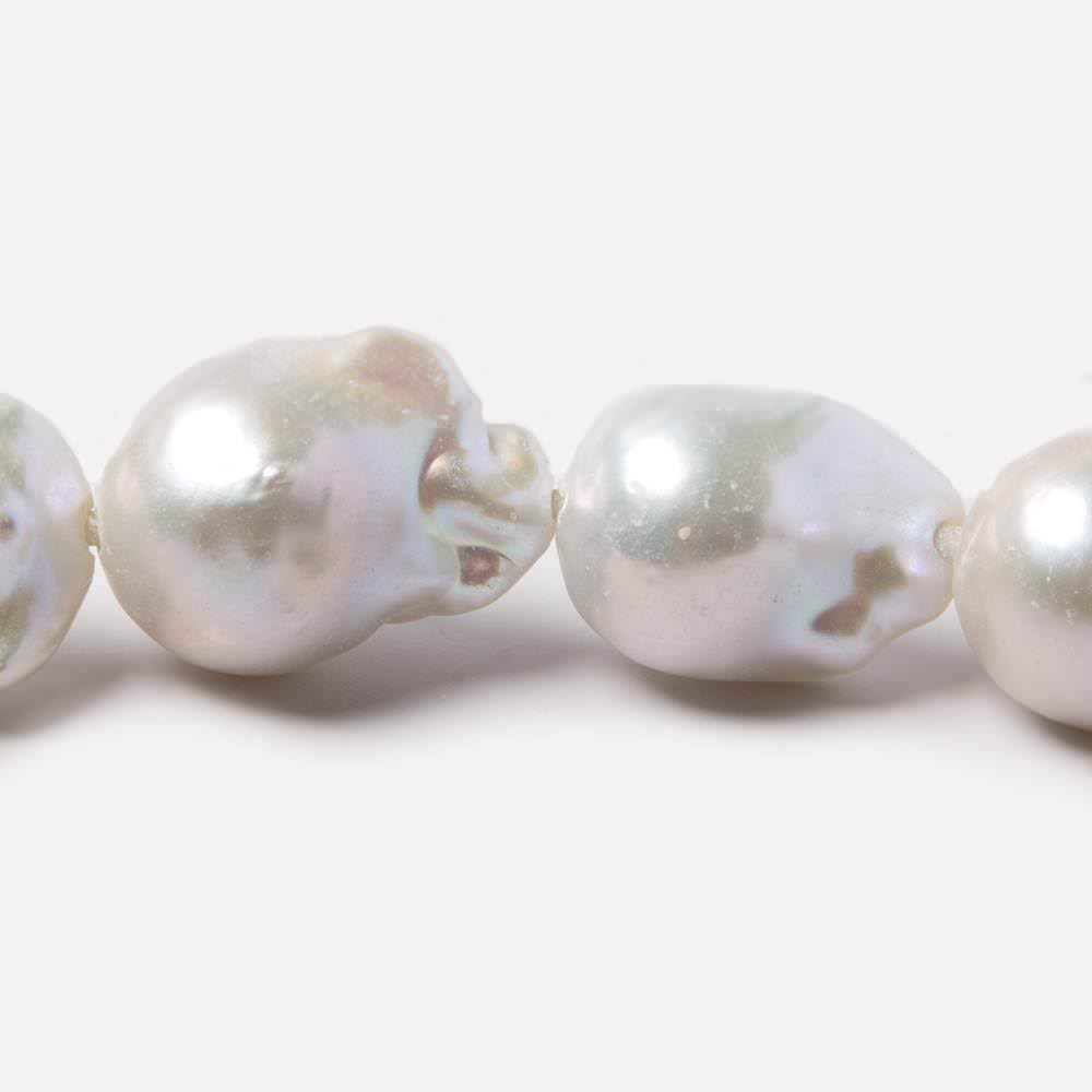 14x19-15x20mm Off White Ultra Baroque 2.5mm Hole Freshwater Pearls 5 pcs