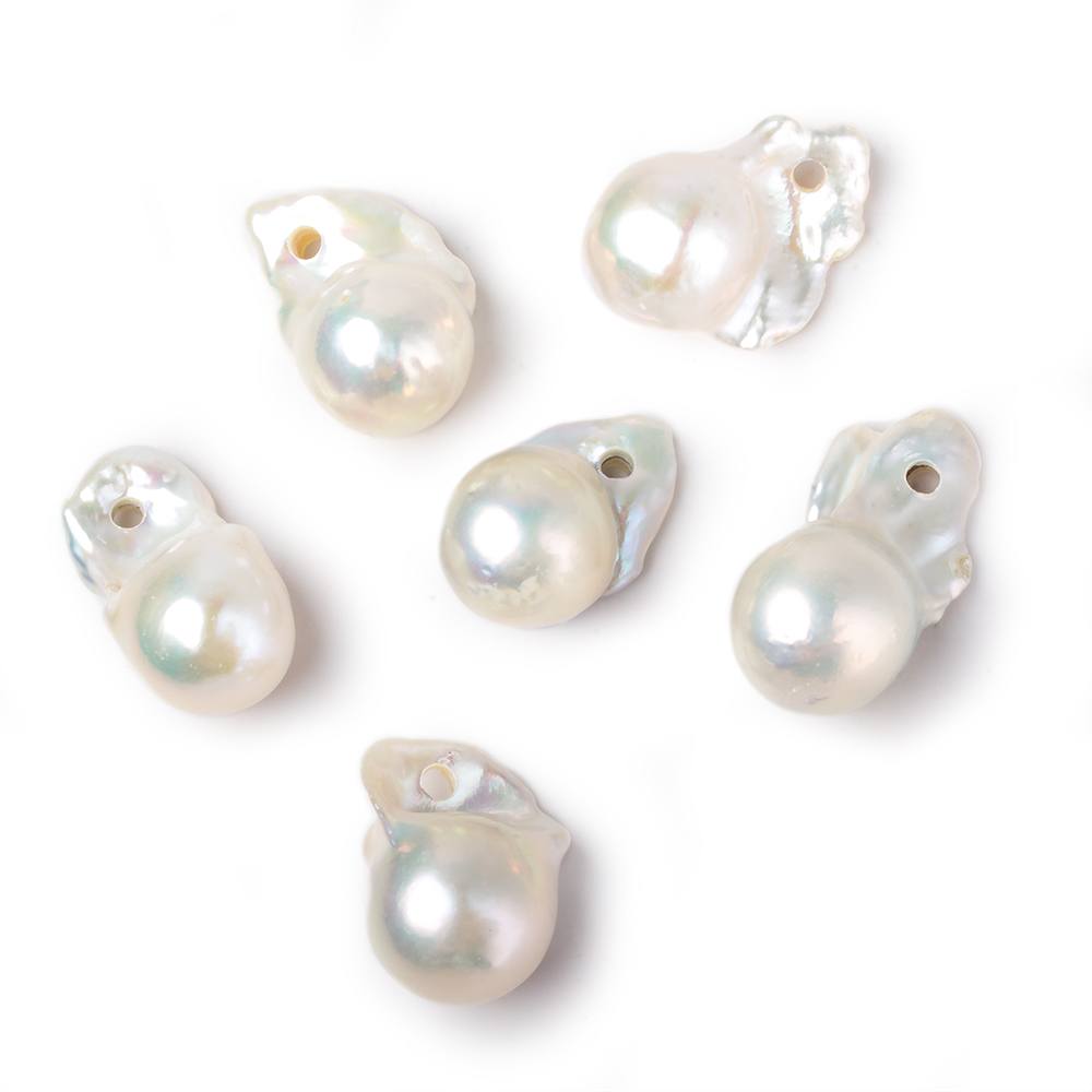 14x22mm Off White Baroque Large Hole Pearl Focal Bead 1 piece AAA