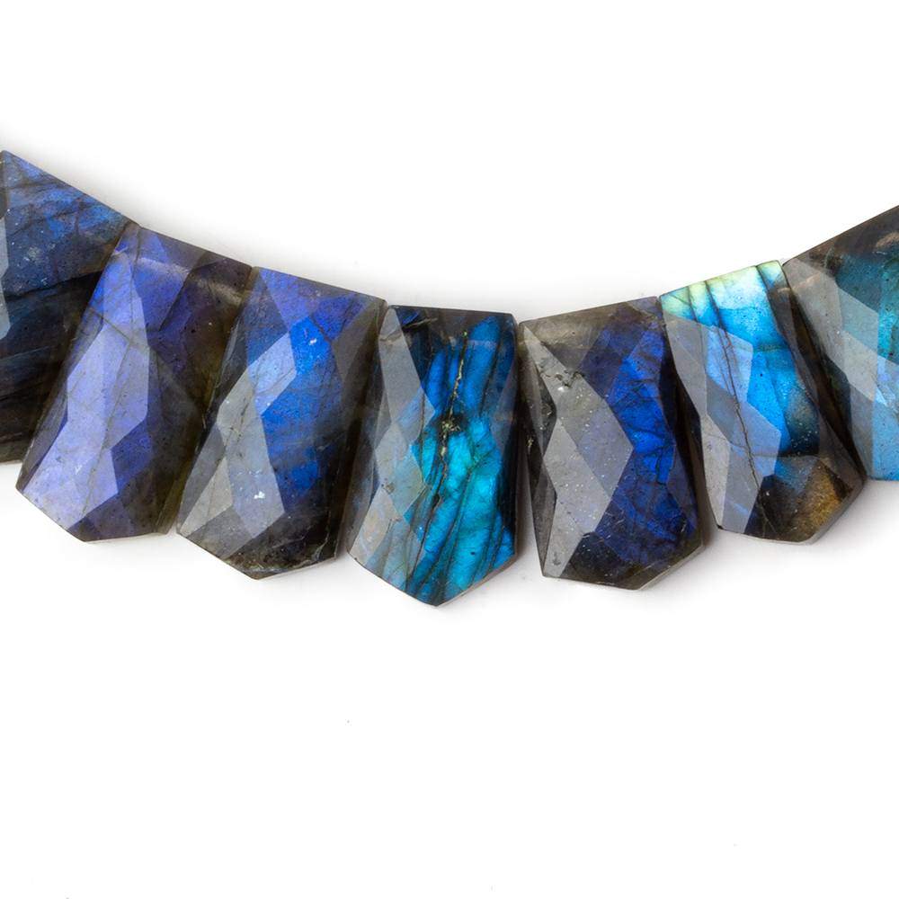 14x8-23x13mm Labradorite Faceted Fancy Cut Horizontal Collar 39 beads AA