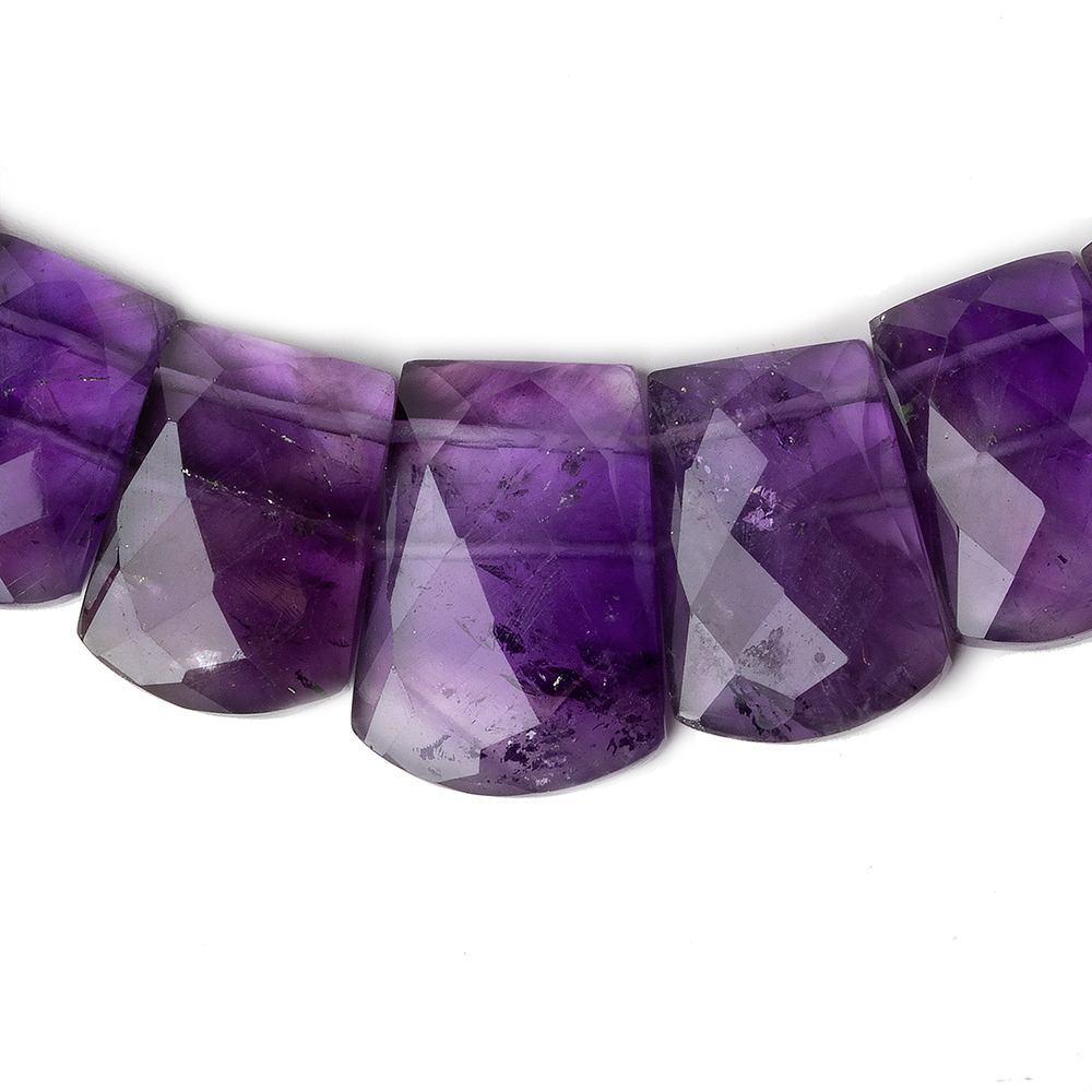 14x9-20x15mm Amethyst double drilled faceted fancy shape collar 34 beads