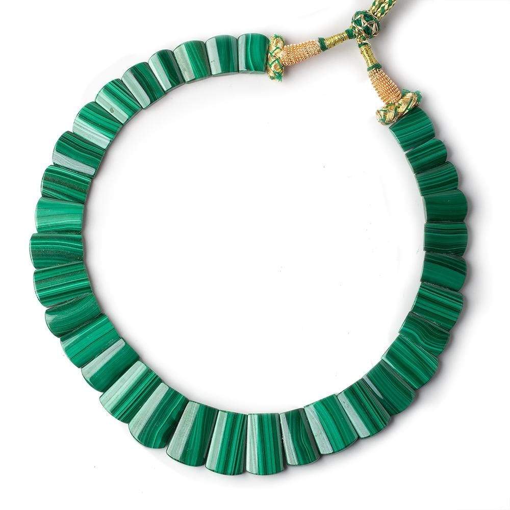 14x9-23x15mm Malachite double drilled plain fancy shape collar 33 beads