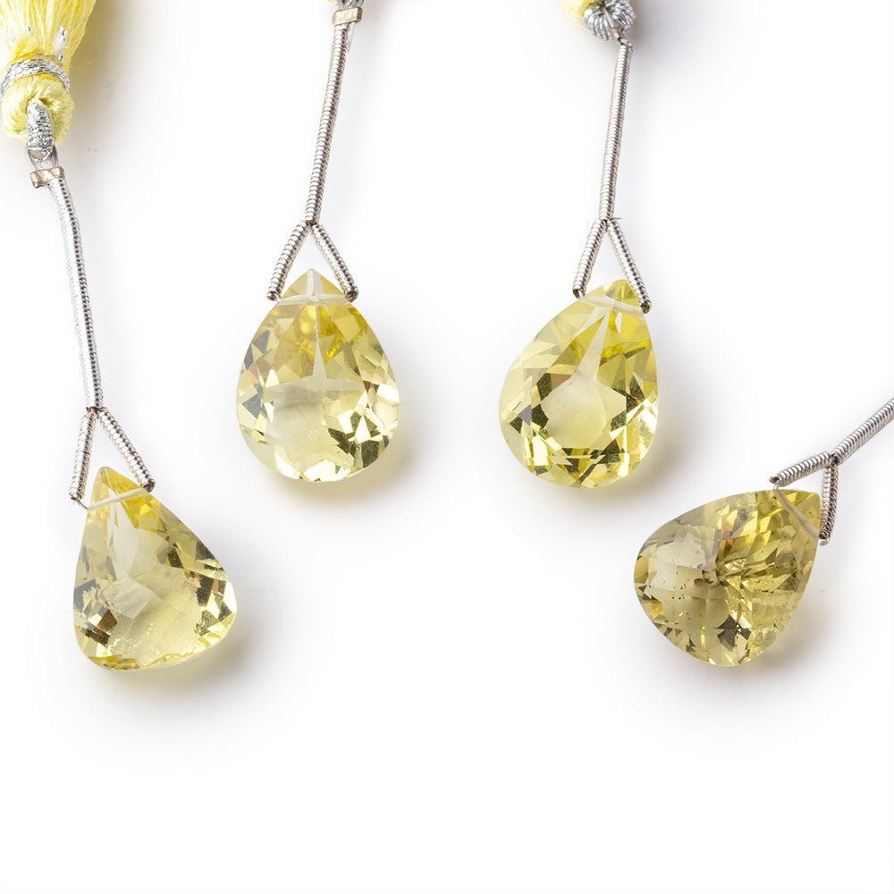 15-16mm Lemon Quartz Faceted Pear Focal Bead 1 piece