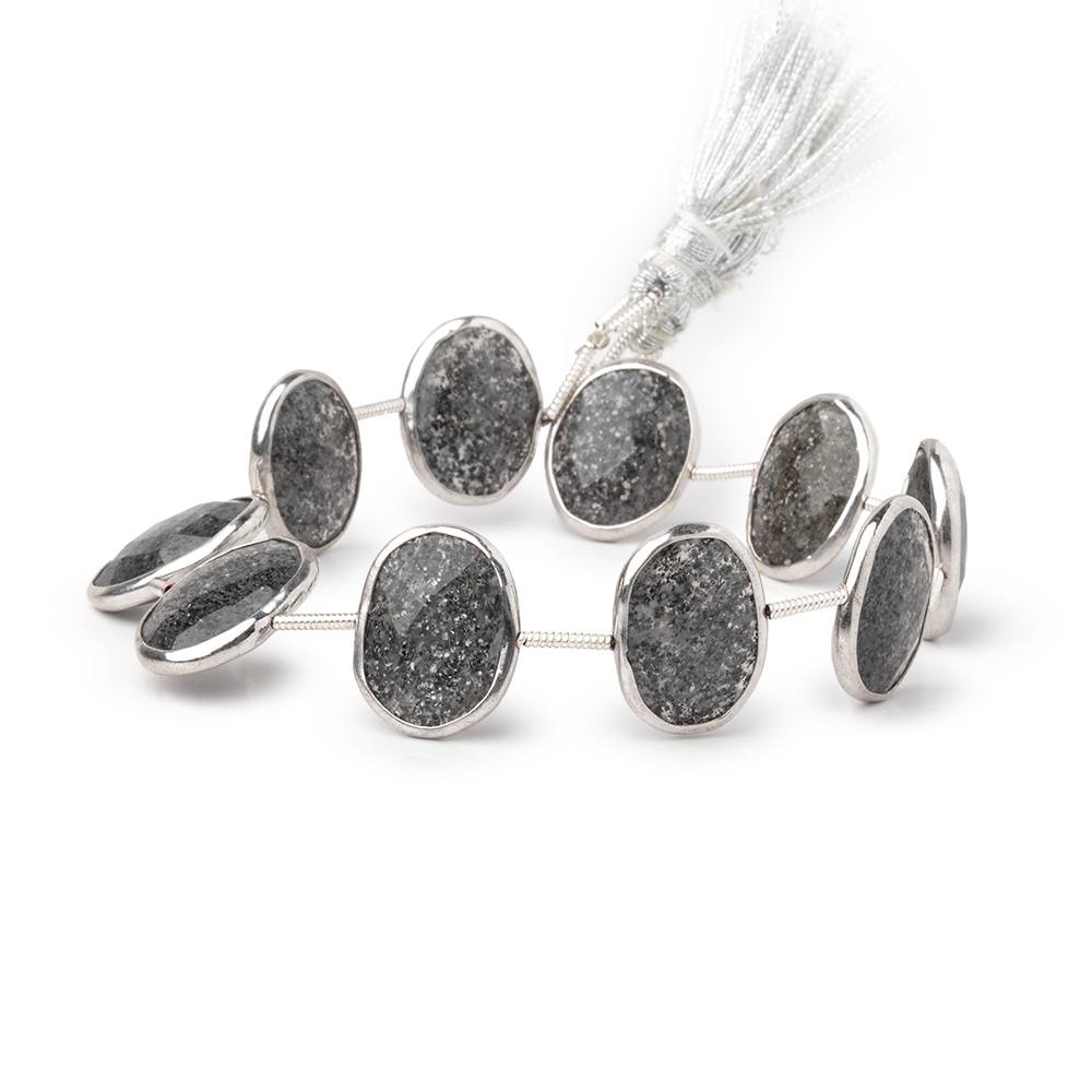 15-16mm Sterling Silver Bezel Celestial Quartz Faceted Nuggets 7 inch 10 Beads