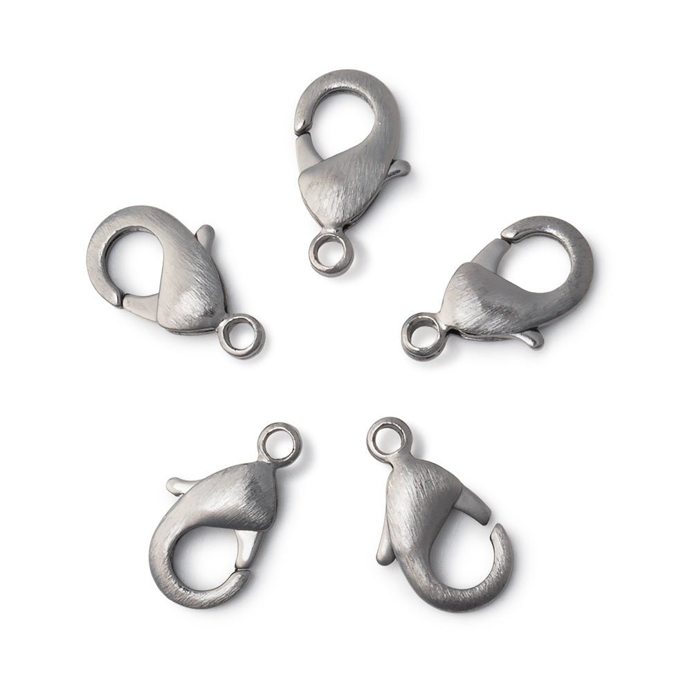 15mm Brushed Lobster Clasp Set of 5 Pieces