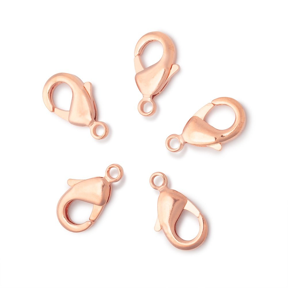 15mm Copper Lobster Clasp 5 pieces