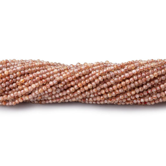 1.5mm Red Zircon Micro Faceted Rondelle Beads 12.5 inch 233 pieces AA