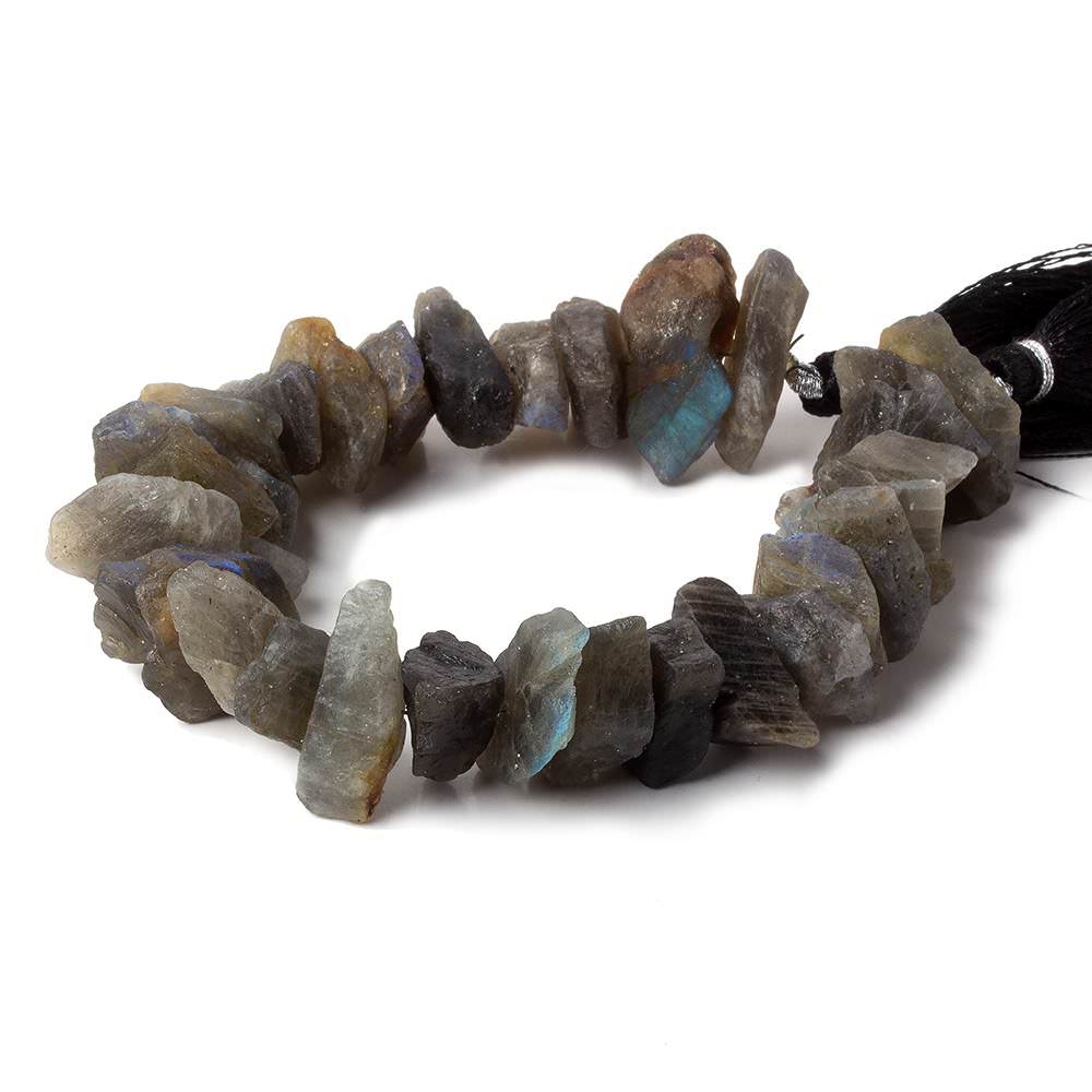 15x10-19x12mm Labradorite center drilled Natural Crystal Chip beads 7.5 inch 26 beads
