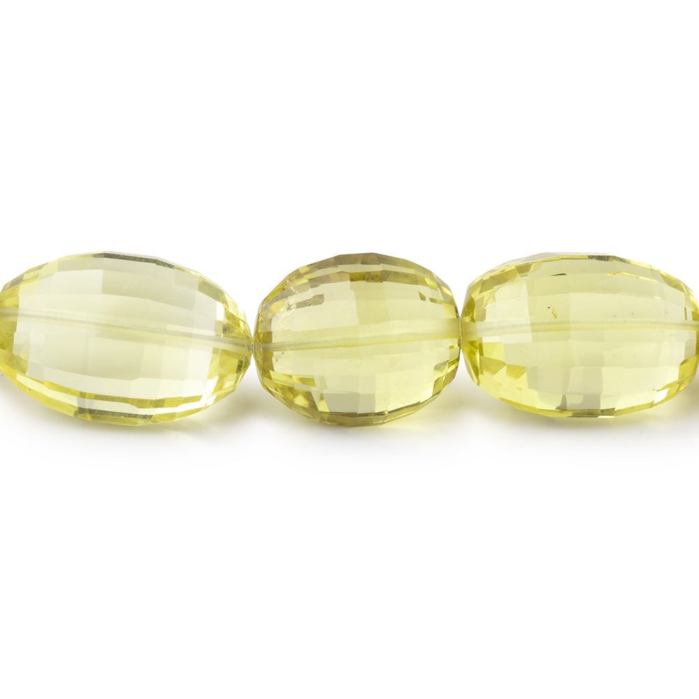 15x12-18x13mm Lemon Quartz Faceted Ovals 8 inch 12 beads AA