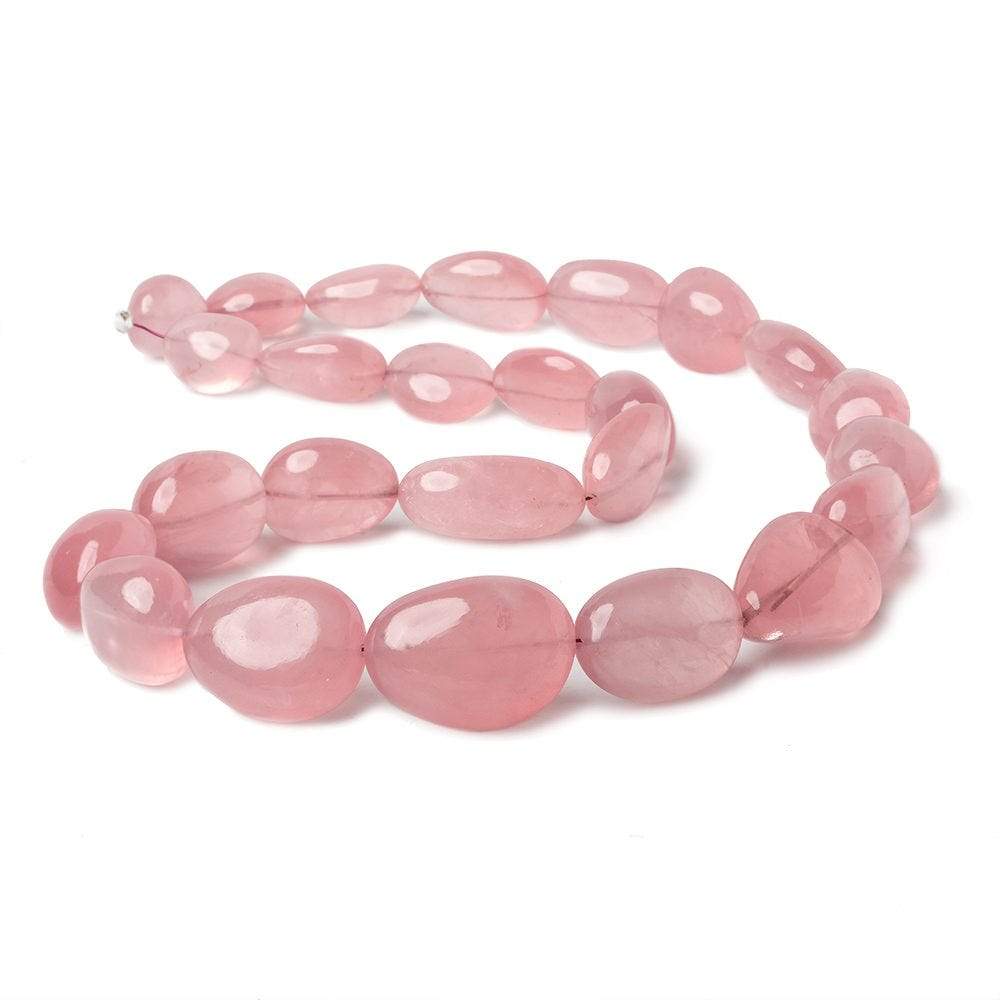 15x12-25x18mm Rose Quartz plain nuggets 18.5 inch 25 beads AAA
