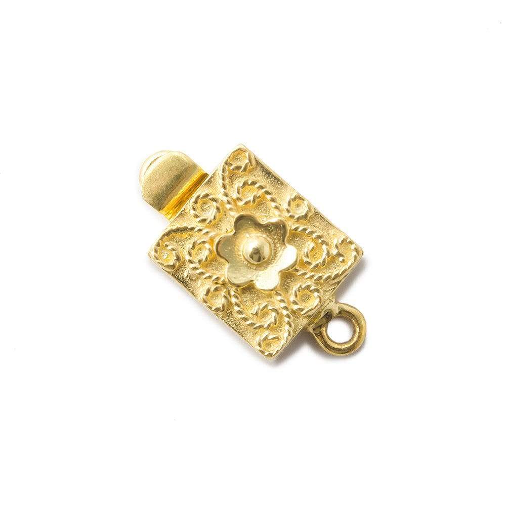 15x12mm Vermeil Box Clasp Flower Finding 1 piece
