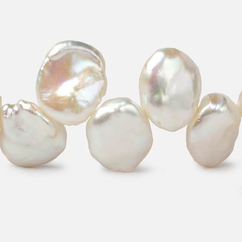 15x13-18x15mm Cream Top Drilled Keshi Freshwater Pearls 15.5 inch 38 pieces AAA