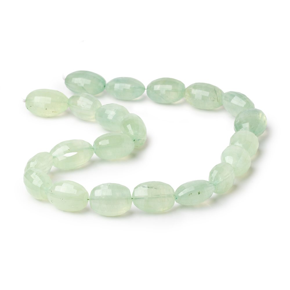 15x13-19x13mm Prehnite Checkerboard Faceted Oval Beads 14 inch 23 pieces