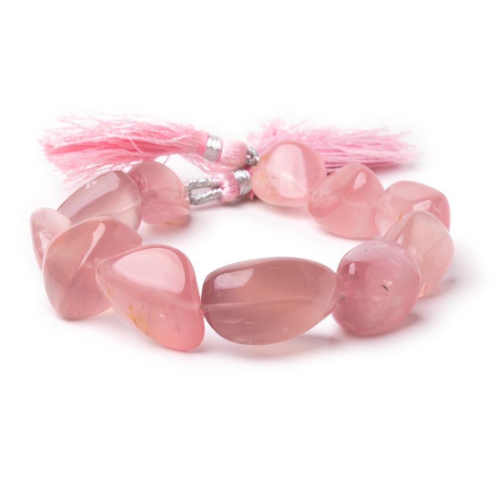 15x13-25x16mm Rose Quartz Plain Nugget Beads 8.5 inch 11 pieces AA