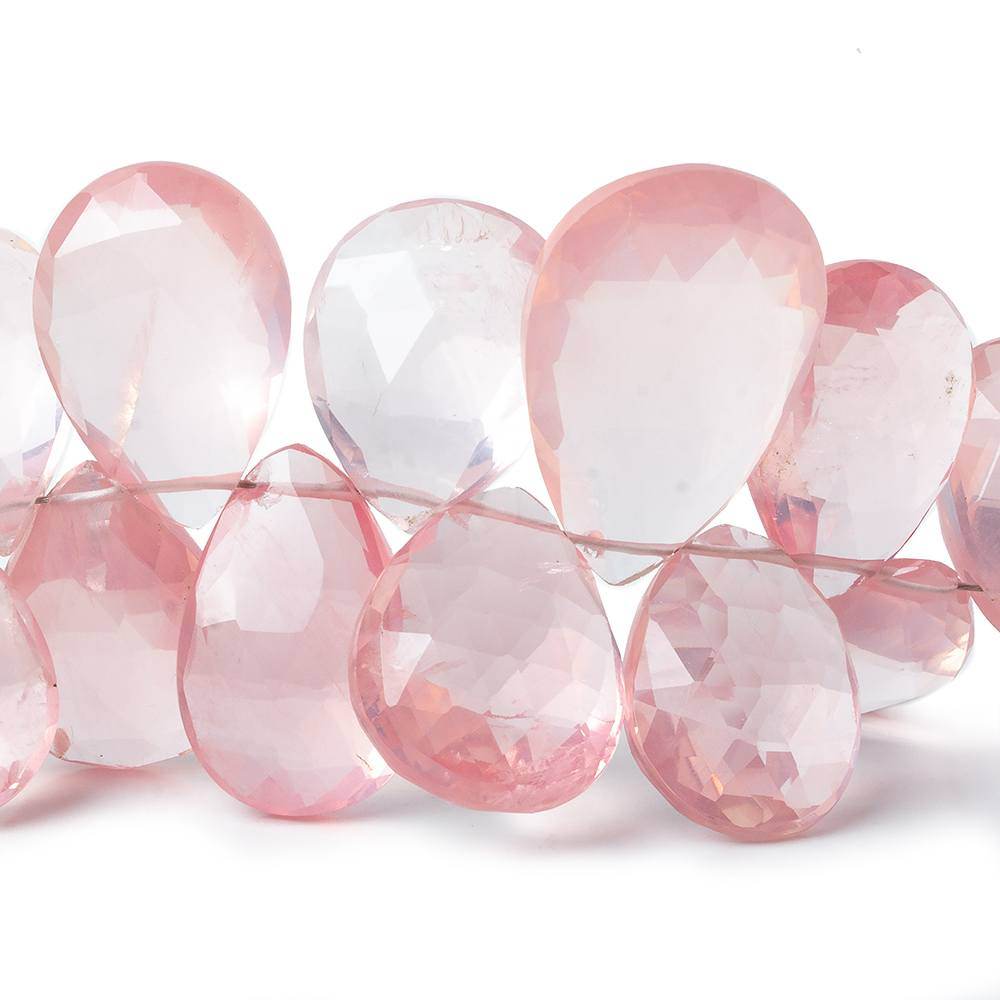 15x13-27x17mm Rose Quartz Faceted Pear Beads 8 inch 33 pieces