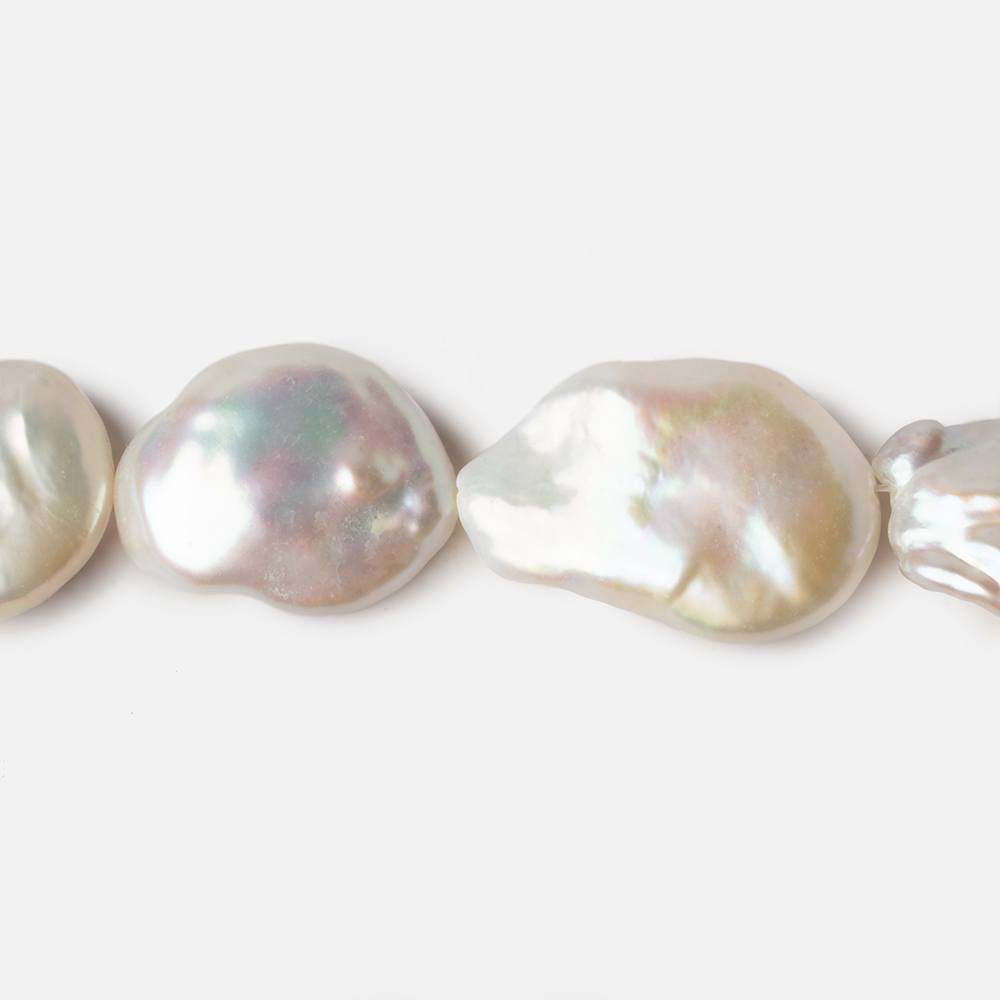 15x19-20x15mm Off White Straight Drill Baroque Freshwater Pearl 16 inch 21 pcs