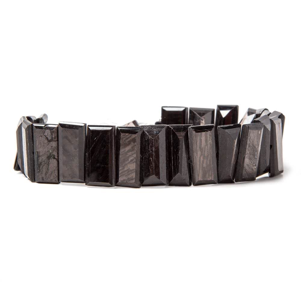 15x7-16x8mm Hypersthene side drilled rectangular emerald cuts 8 inch 27 beads