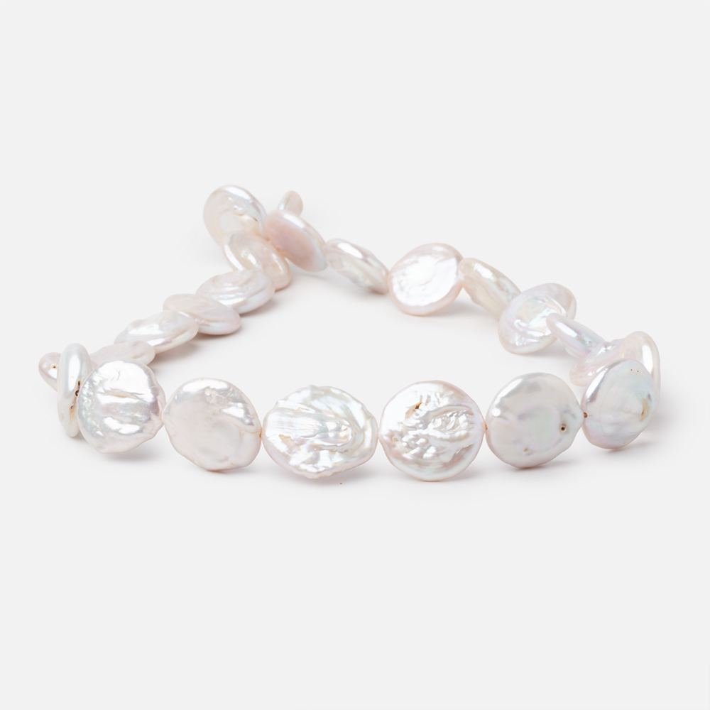 16-18mm Rosé White Coin Freshwater Pearls 15.5 inch 23 Beads