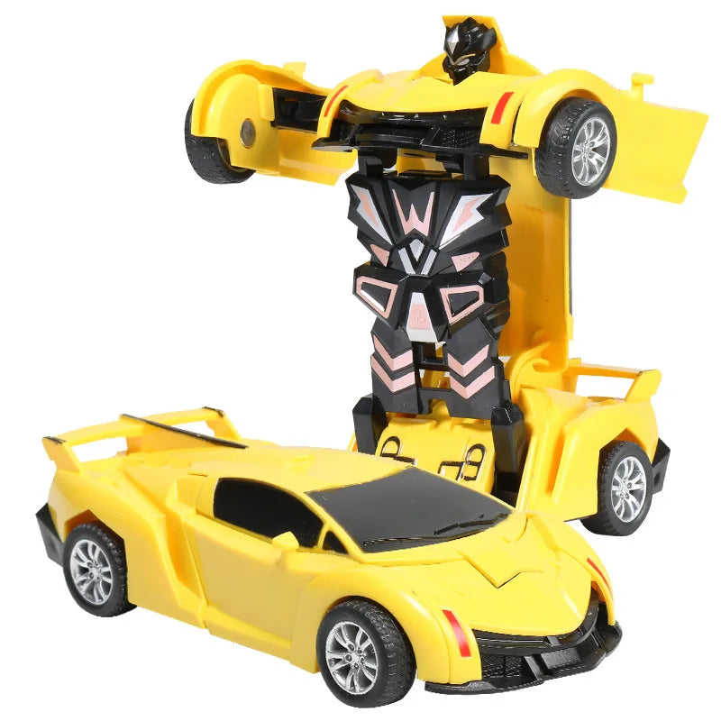 Transforming Vehicle Car Collision Impact Toys One Button Inertia Children Toys for Boys Bugatti Veyron Robot Kids Gift Baby