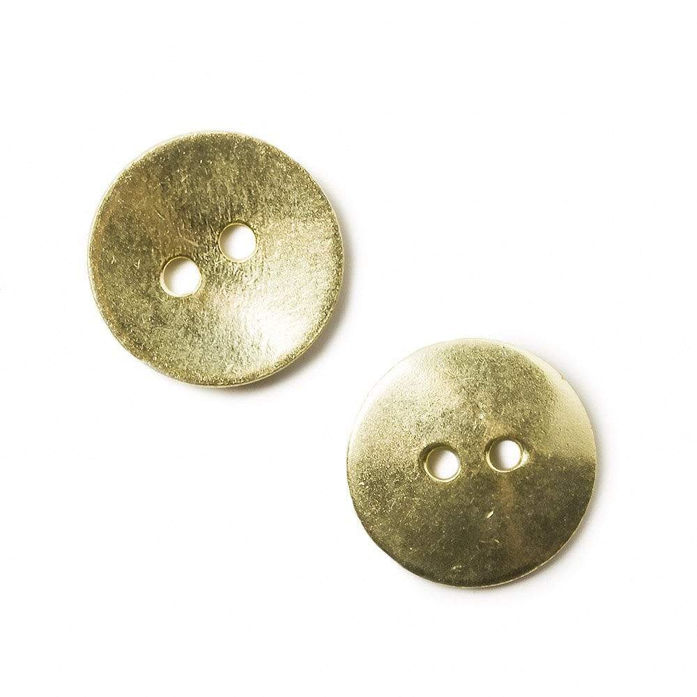 16mm 14kt Gold Round Button 10 pieces