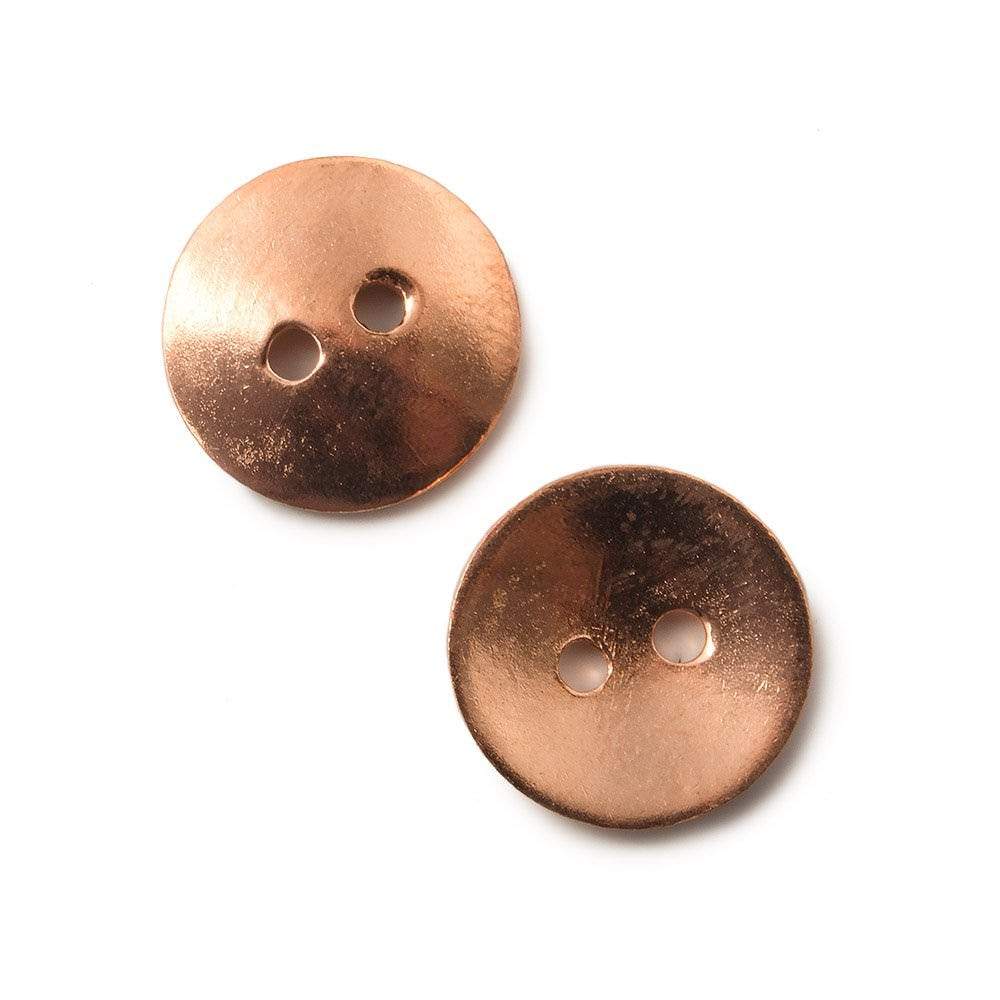 16mm Copper Round Button Disc, 10 pieces