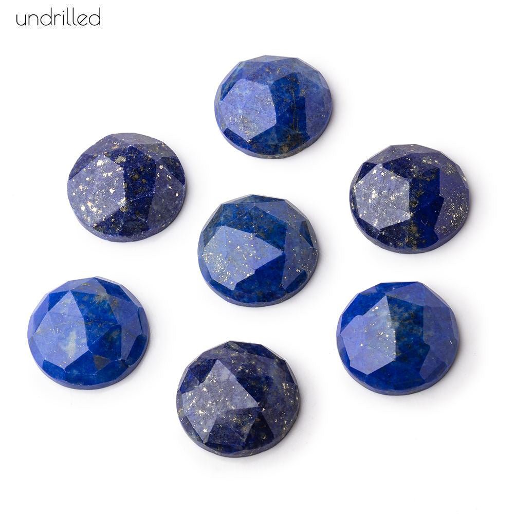 16mm Lapis Lazuli Rose Cut Faceted Cabochon Focal Beads 1 piece - Undrilled