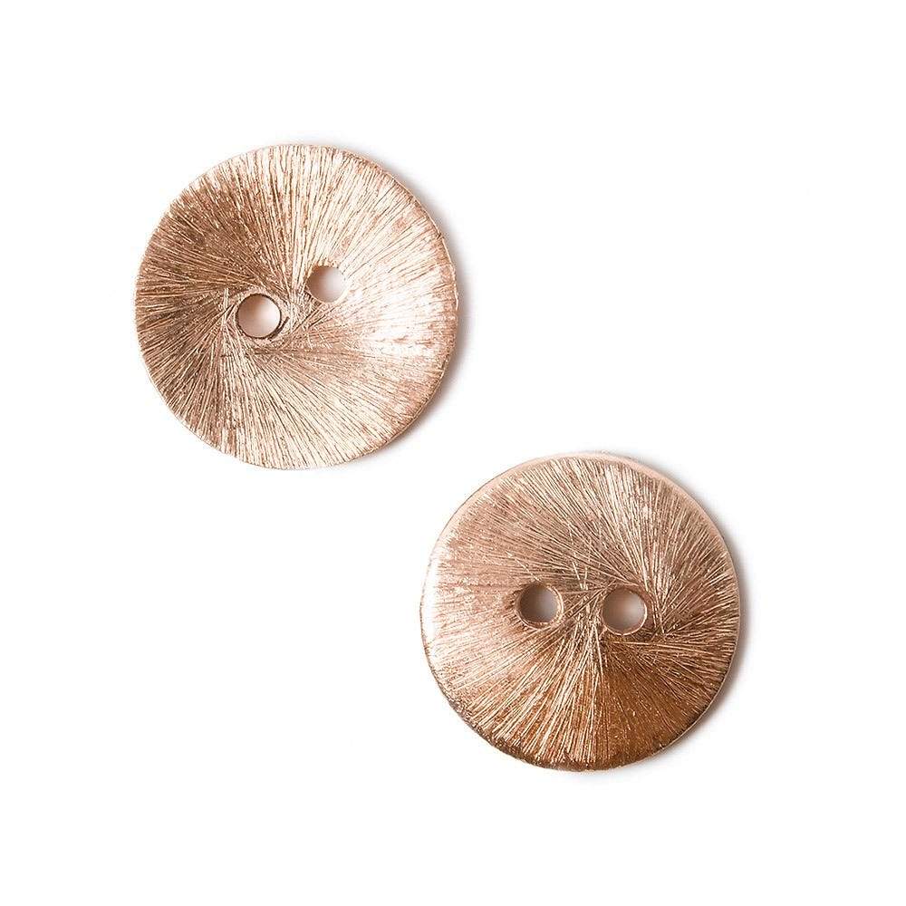 16mm Rose Gold Button Brushed Disc 10 pieces